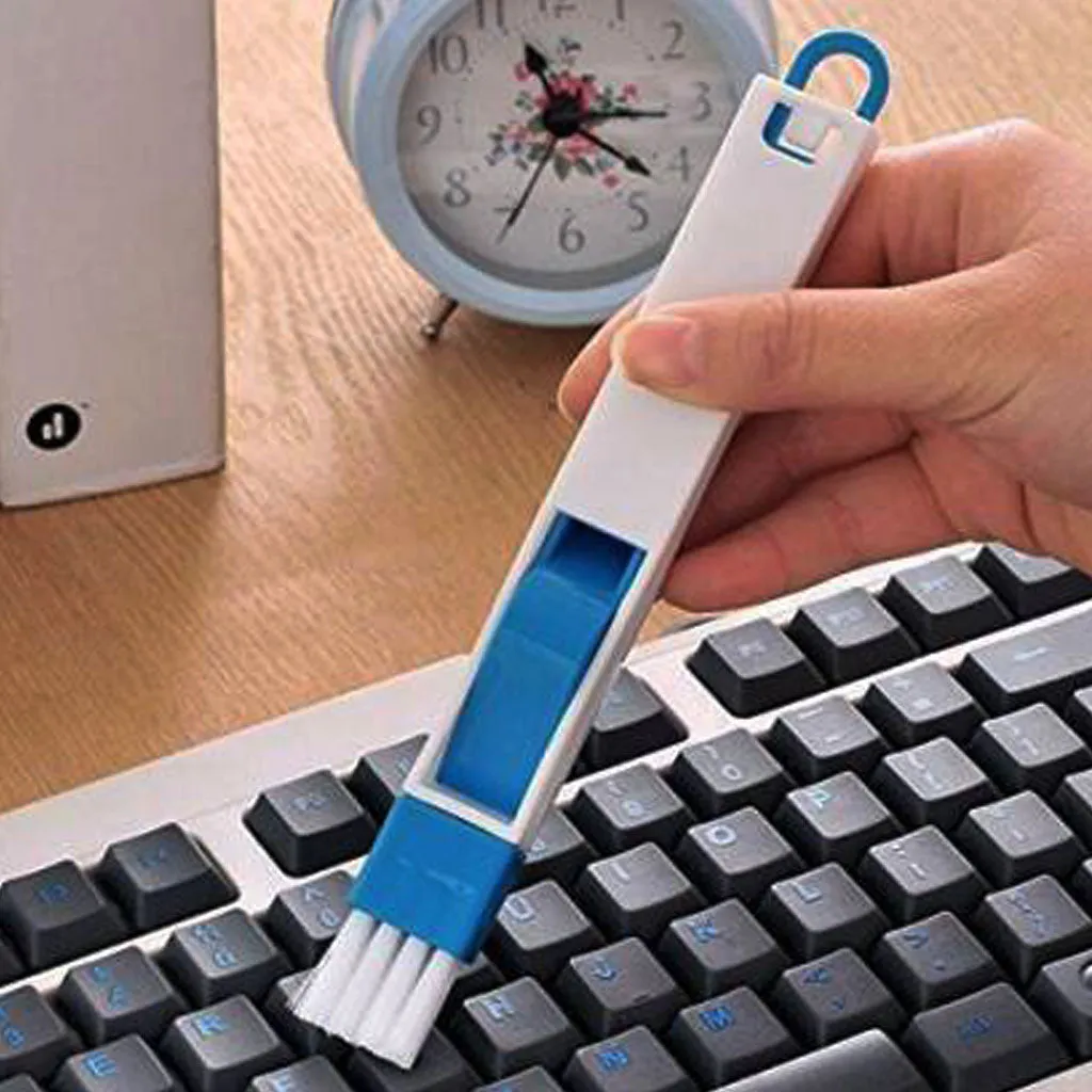 0850 2 in 1 Multi-Function Plastic Window Slot Keyboard Wardrobe Dust Removal Cleaning Brush