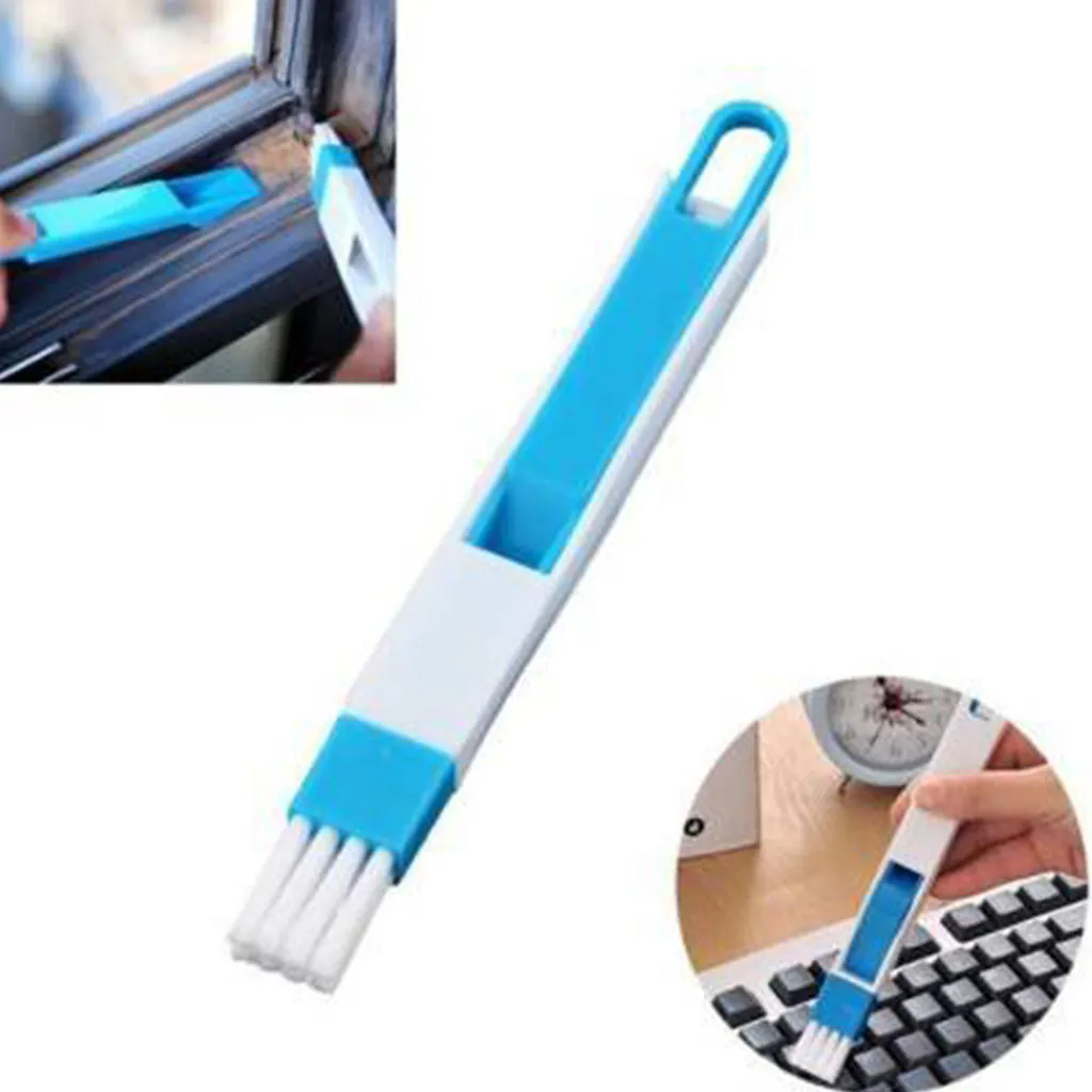 0850 2 in 1 Multi-Function Plastic Window Slot Keyboard Wardrobe Dust Removal Cleaning Brush