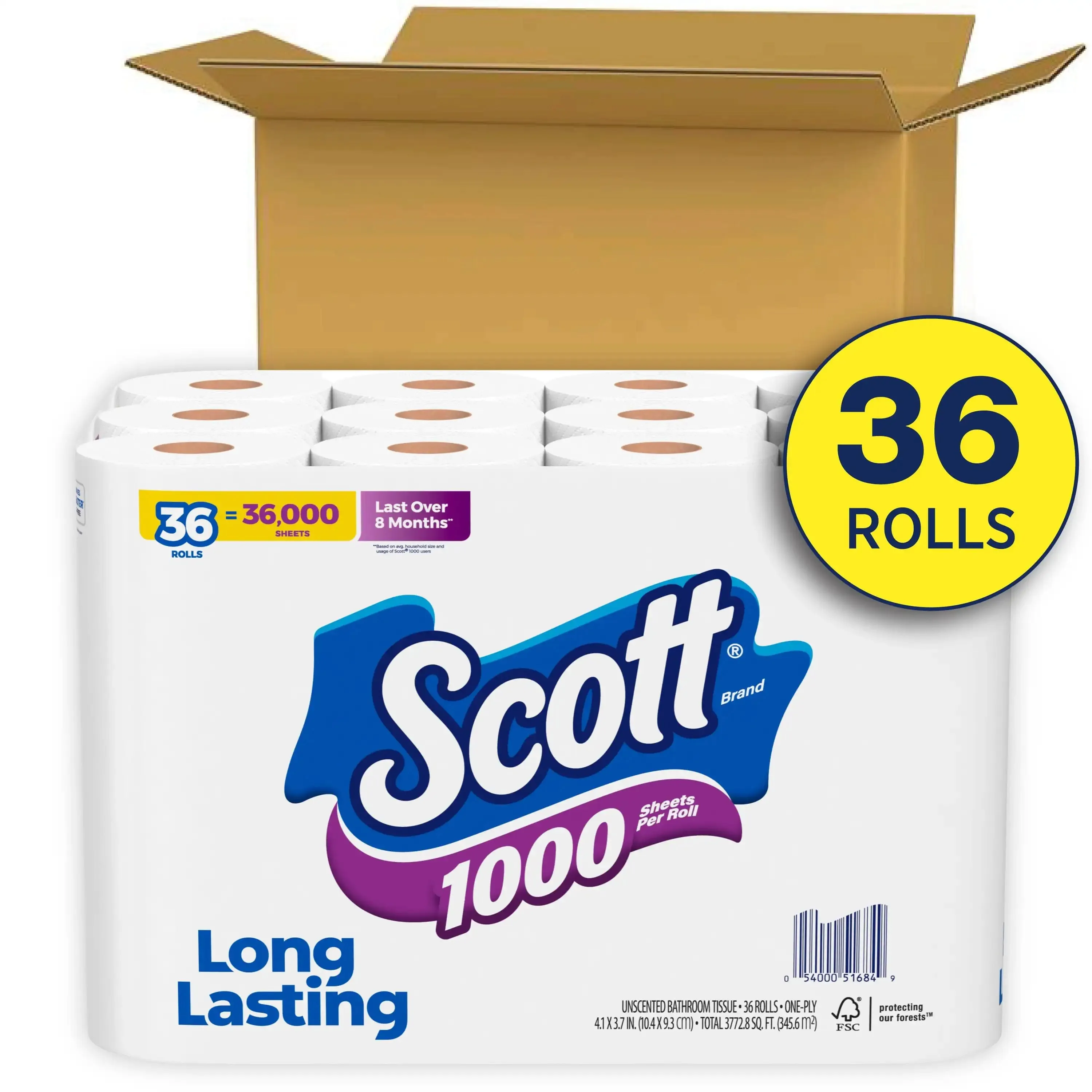 1000 Toilet Paper 36 Rolls 1000 Sheets Per Roll  Paper Towels Toilet Paper