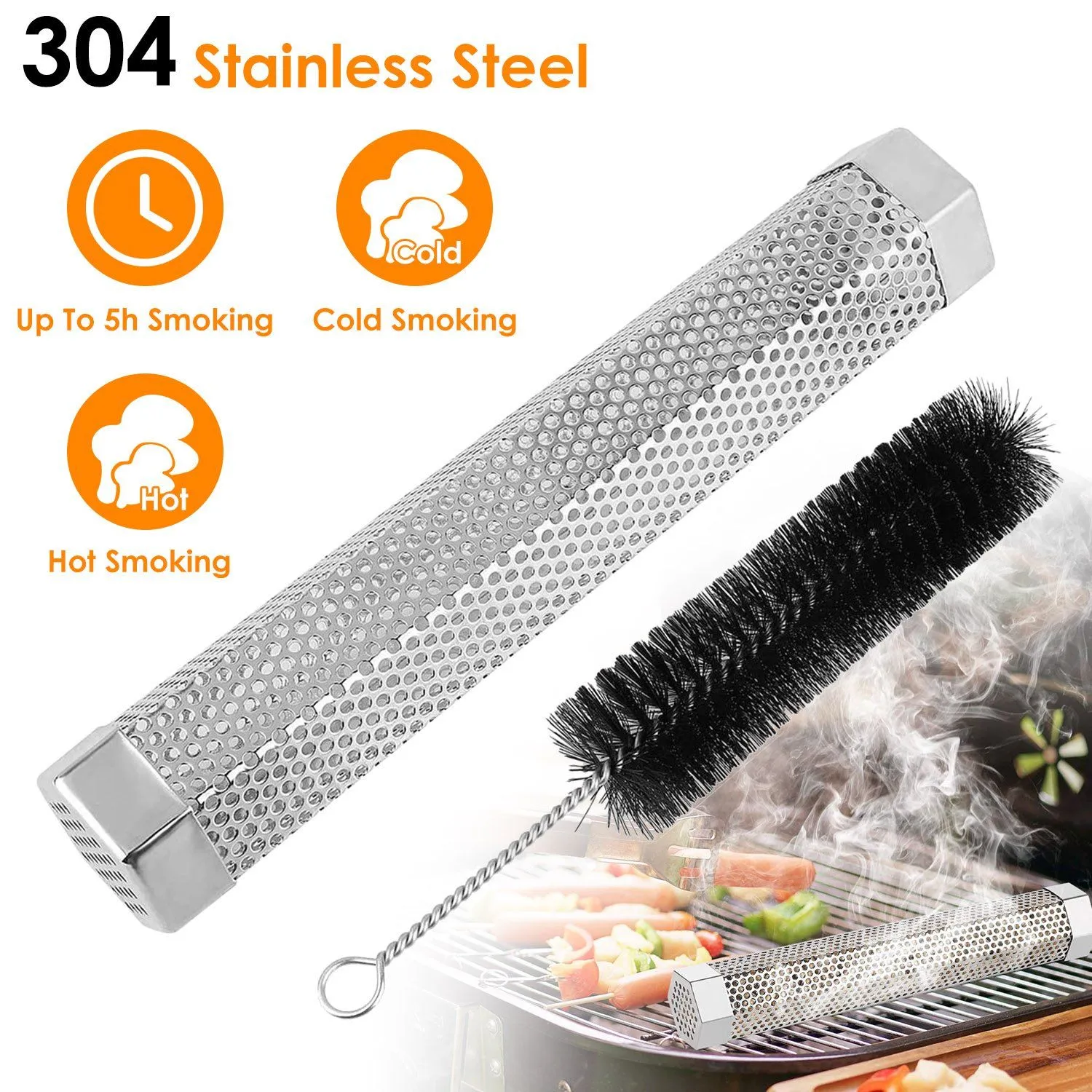 12-Inch Stainless Steel BBQ Grill Smoker Tube