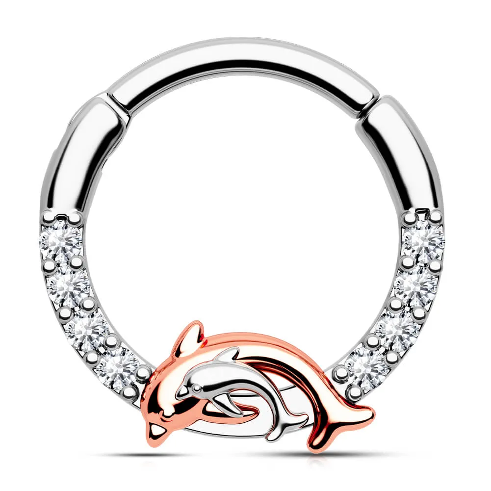 16G Jumping Dolphin Septum Ring Daith Earrings By Gina