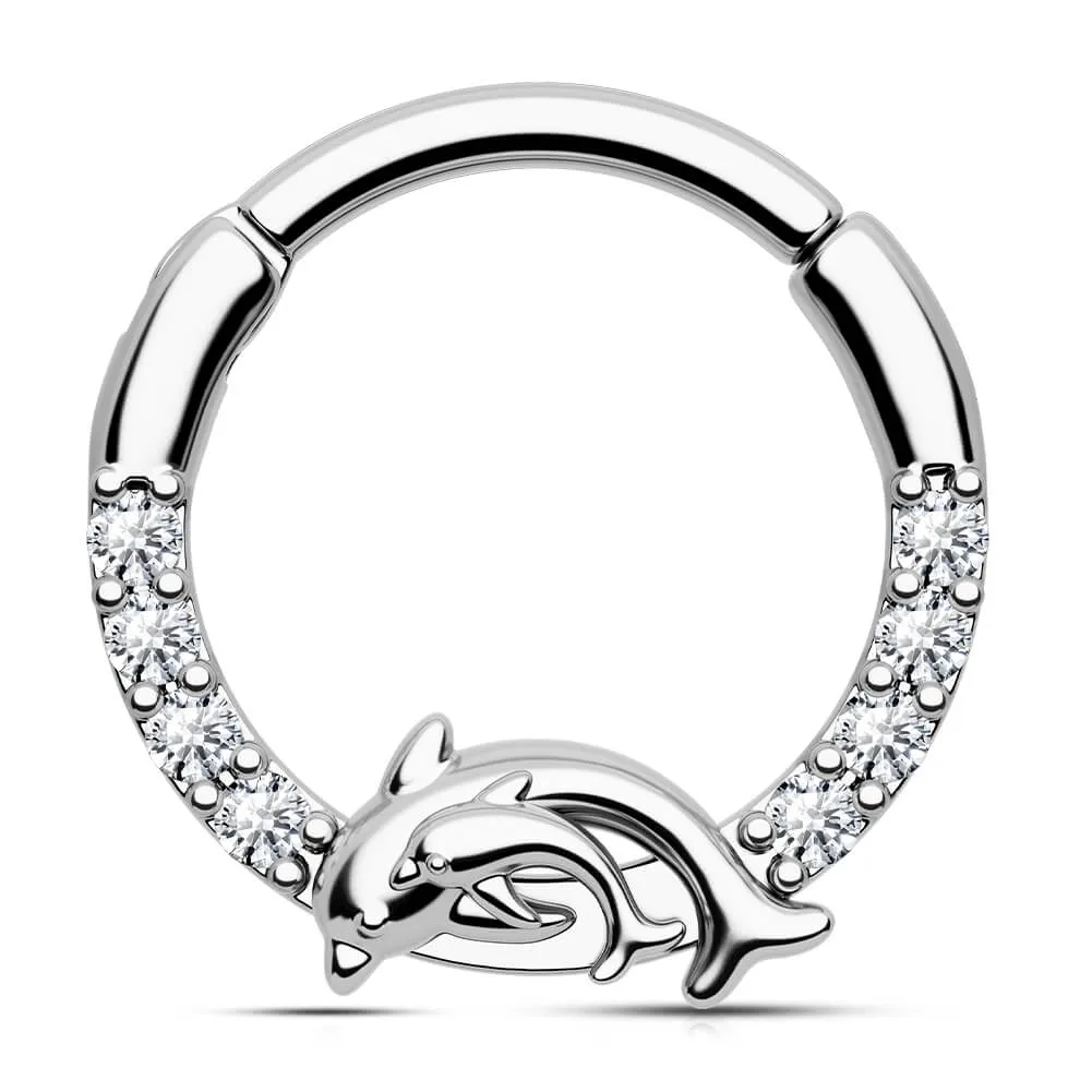 16G Jumping Dolphin Septum Ring Daith Earrings By Gina