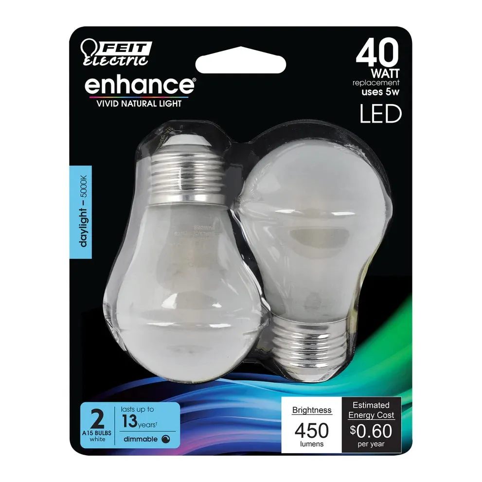 2-Pack 40W A15 Enhance Filament LED Light Bulbs BPA1540W9