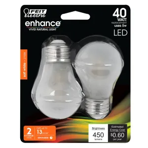 2-Pack 40W A15 Enhance Filament LED Light Bulbs BPA1540W9