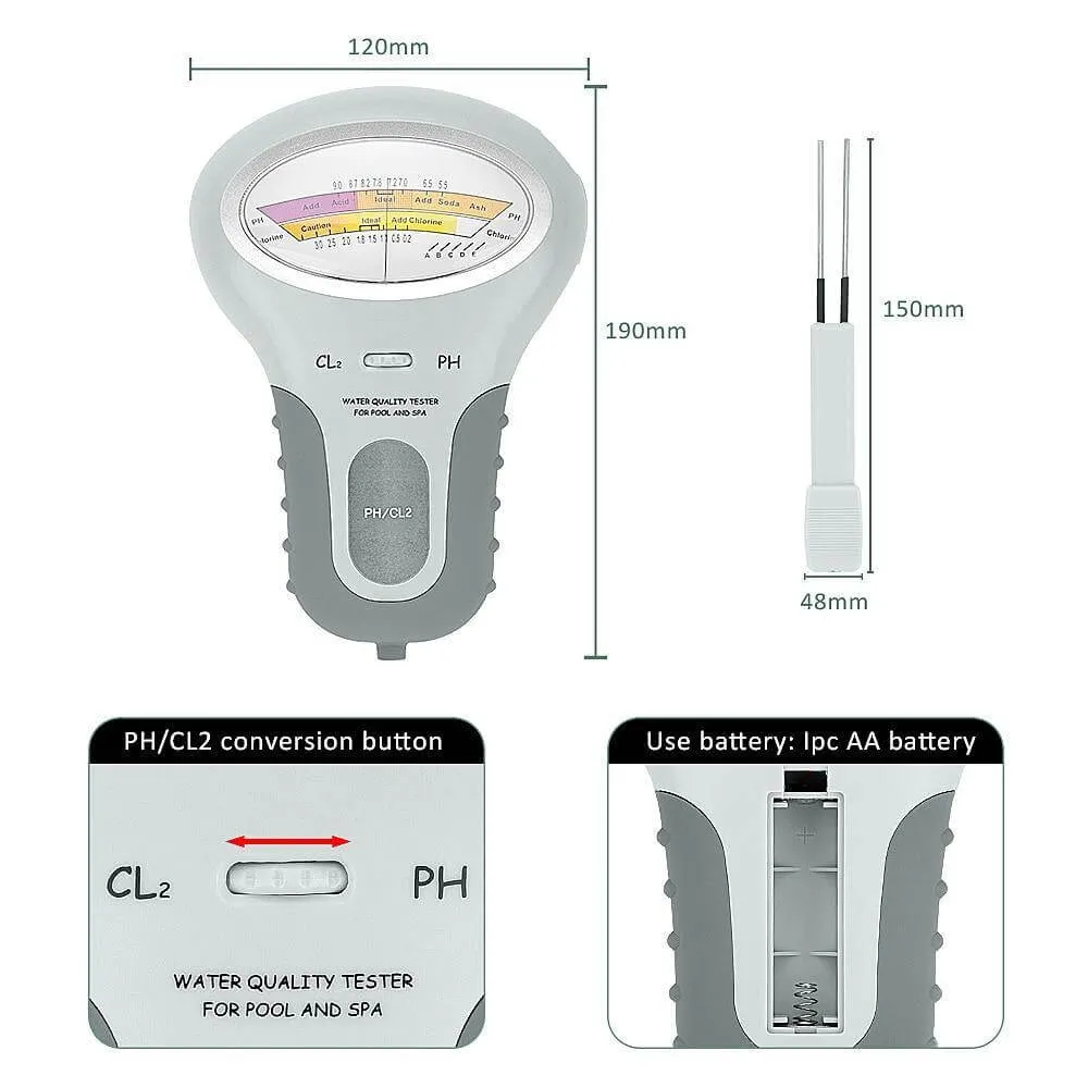 2IN1 PH Chlorine Meter Water Quality Tester