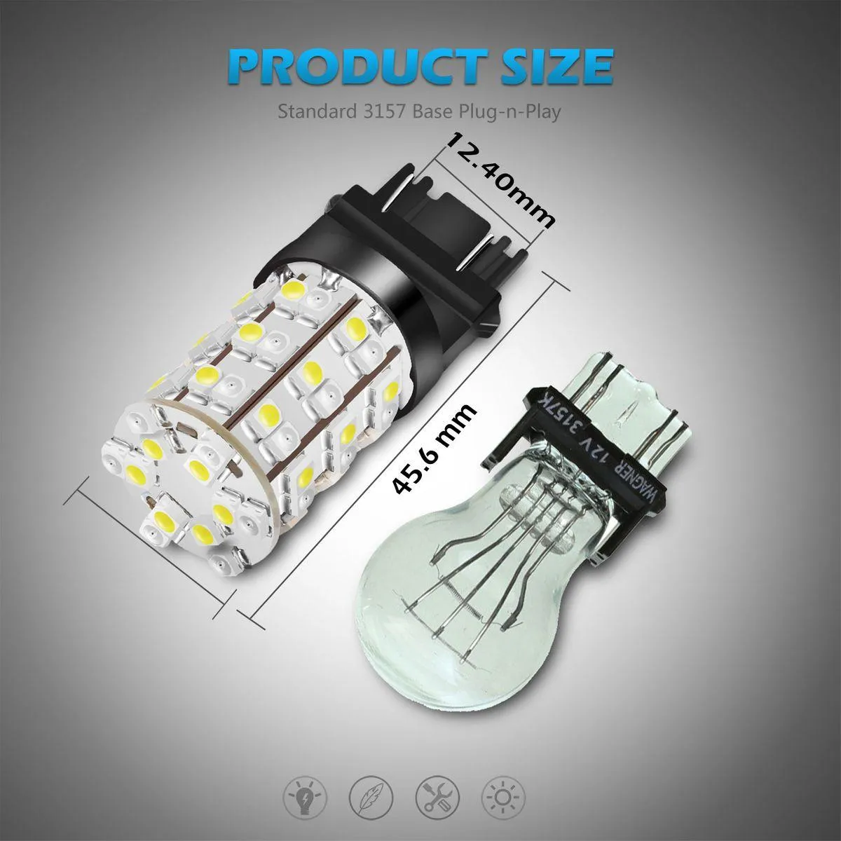 2pcs 3057 3157 3357 3457 Switchback LED Turn Signal Light Bulbs White Amber Dual Color Super Bright 3057A 3157A 3357A 3457A 4157NA 3156 3155