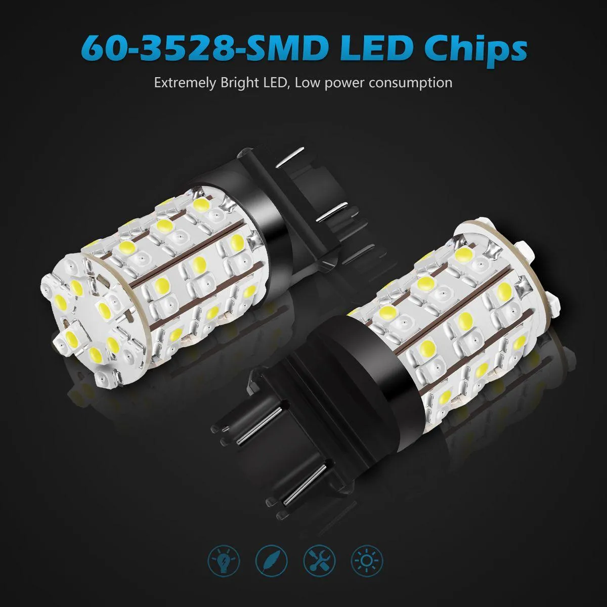 2pcs 3057 3157 3357 3457 Switchback LED Turn Signal Light Bulbs White Amber Dual Color Super Bright 3057A 3157A 3357A 3457A 4157NA 3156 3155