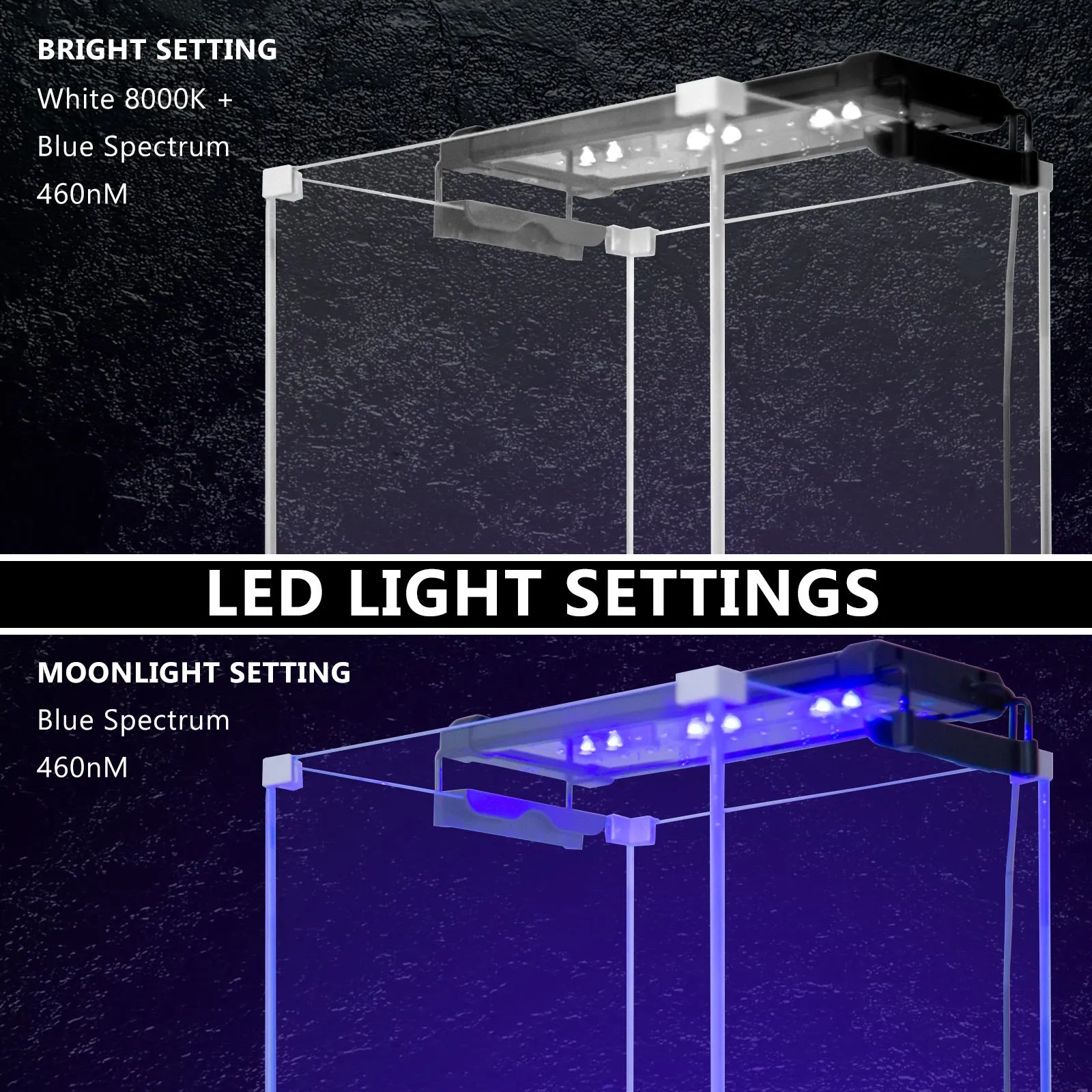 6W Set 2 Aquarium Blue White LED Light for Tank 30-50cm