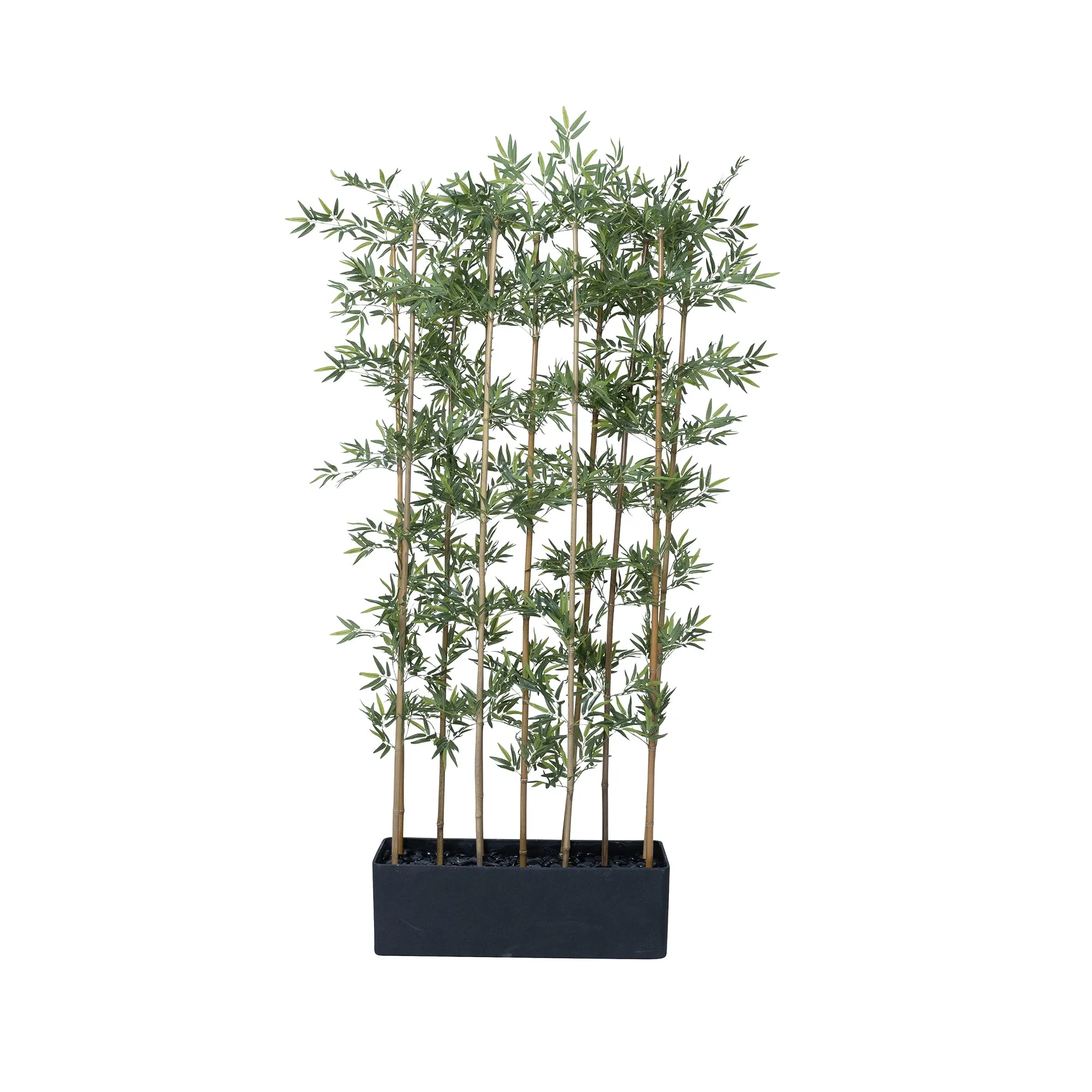 84" Artificial Faux Bamboo Plant with Black Planter | Realistic Indoor Décor