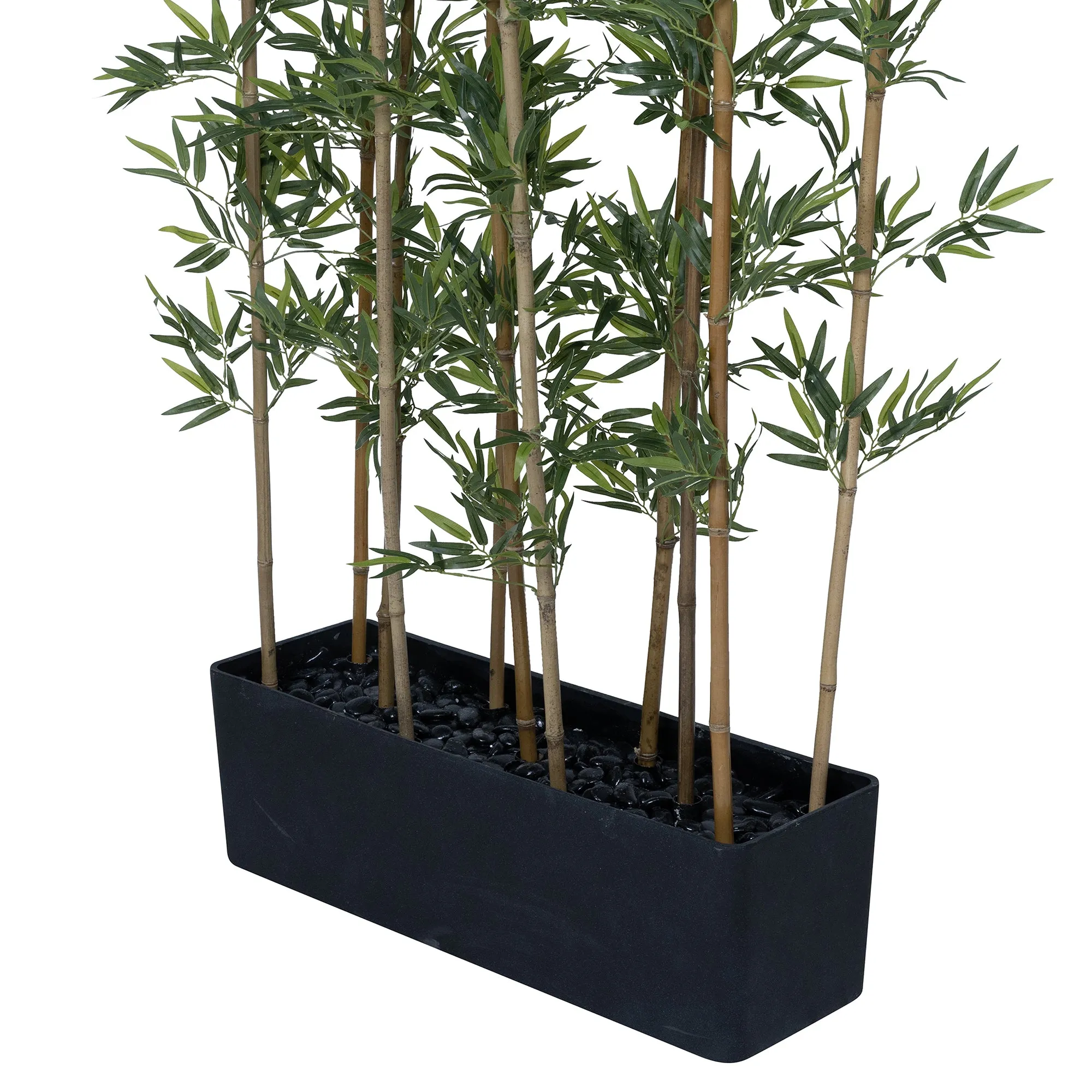 84" Artificial Faux Bamboo Plant with Black Planter | Realistic Indoor Décor