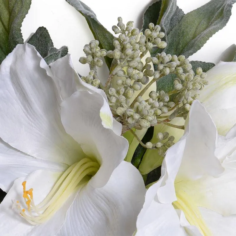 Amaryllis, Lamb's Ear, Berry Wreath Bouquet