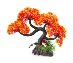 AquaFit Orange Slanting Bonsai Plastic Plant 11"