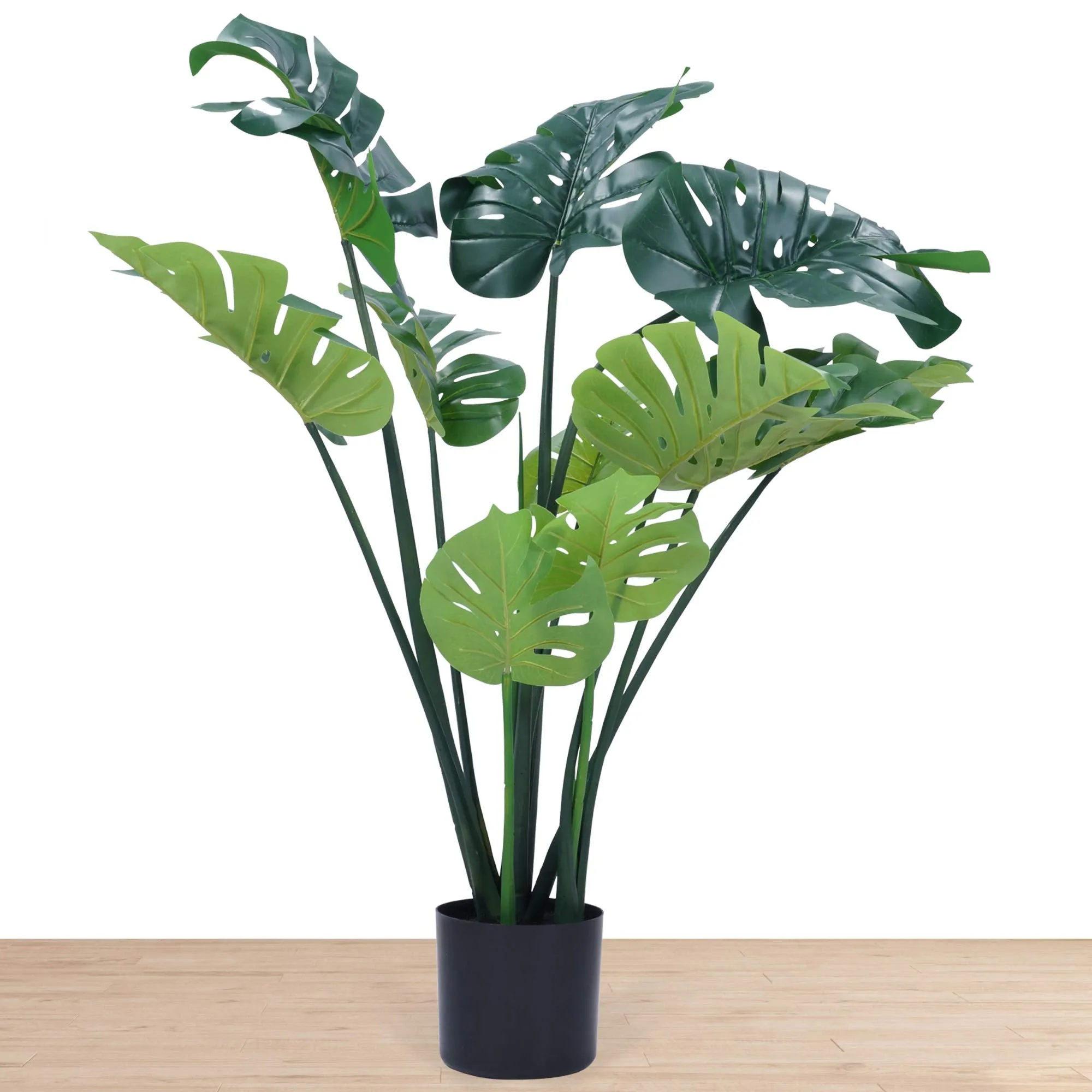 Artificial Monstera Plant Fake Monstera Deliciosa 43" Tall Fake Plant Large Tropical Palm