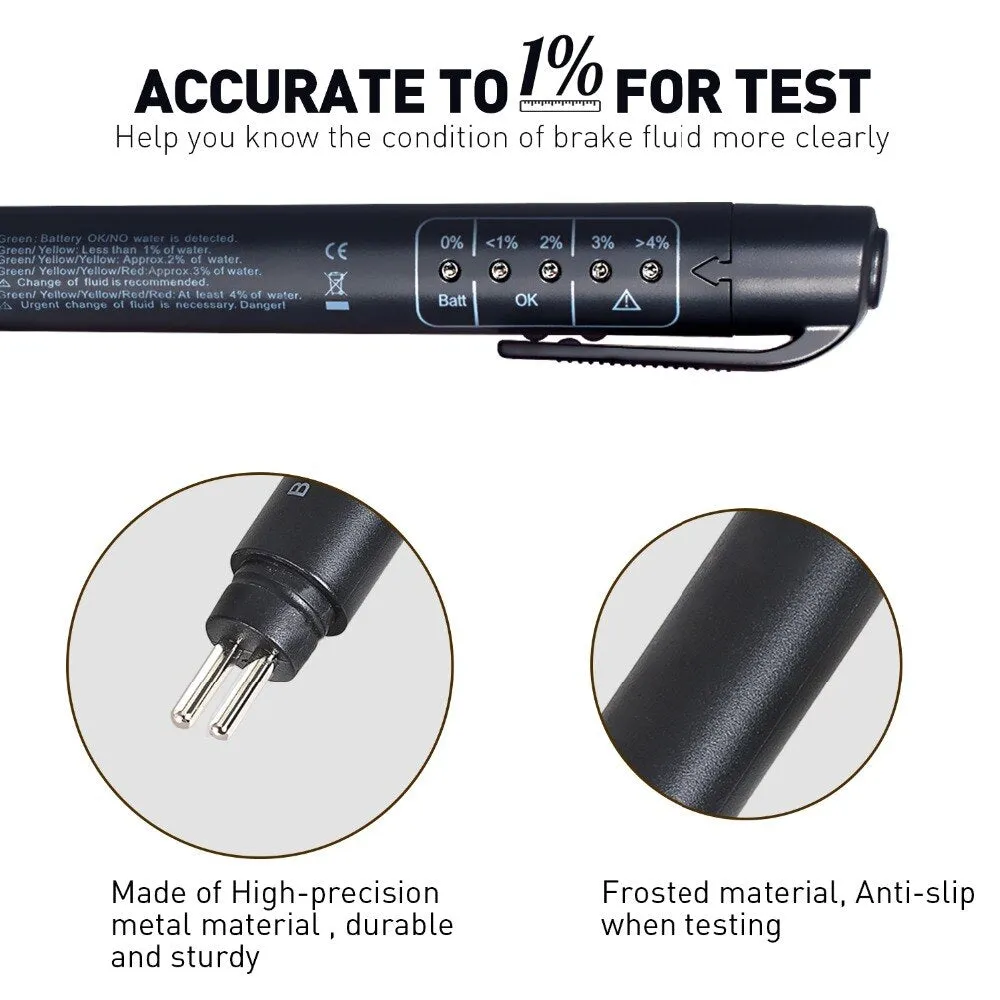 Auto Liquid Testing Brake Fluid Tester Pen for DOT3/DOT4 5 LED Indicator Display Brake Oil Test Quality Check Car Accessories