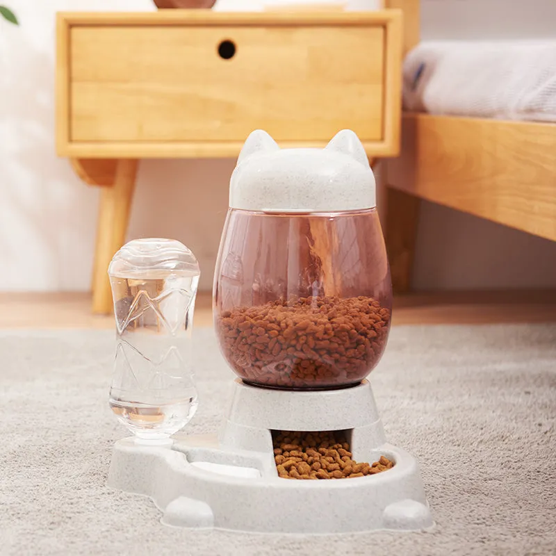 Automatic pet feeder drinking fountain