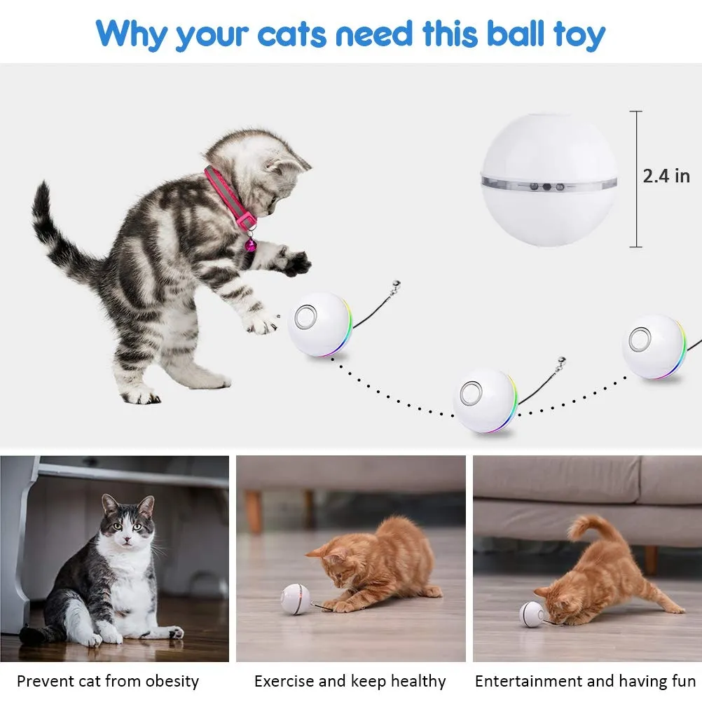 Automatic Rolling Smart Ball w/ Lights (USB Rechargeable) for Cats