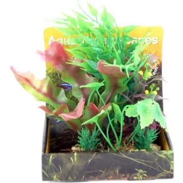 Cheeko Aqua Dreamscapes Aquatic Plant - Green & Red Foliage Spread 15cm