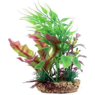 Cheeko Aqua Dreamscapes Aquatic Plant - Green & Red Foliage Spread 15cm