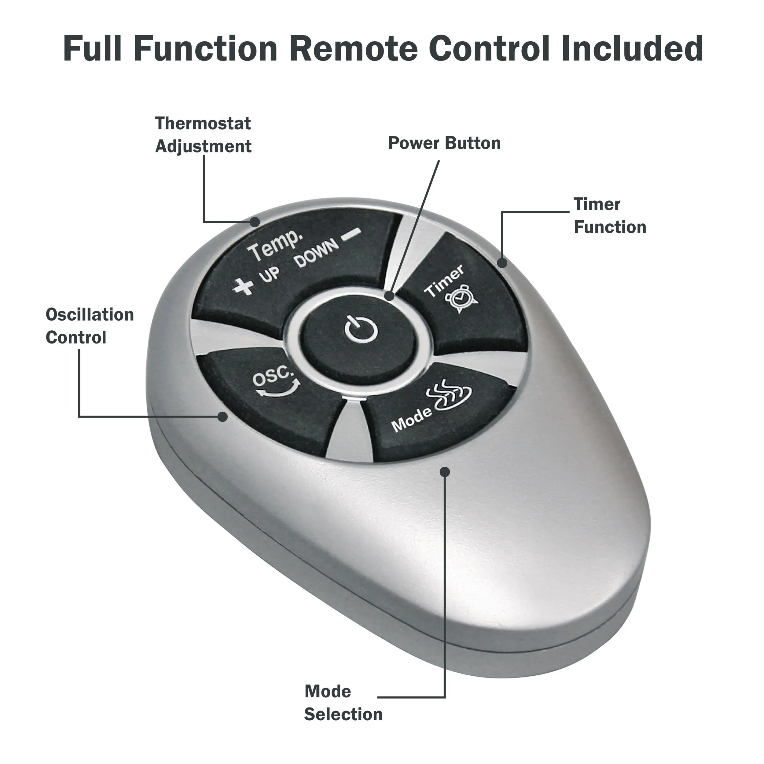 Comfort Zone Ceramic Oscillating Digital Tower Heater with Remote in Silver