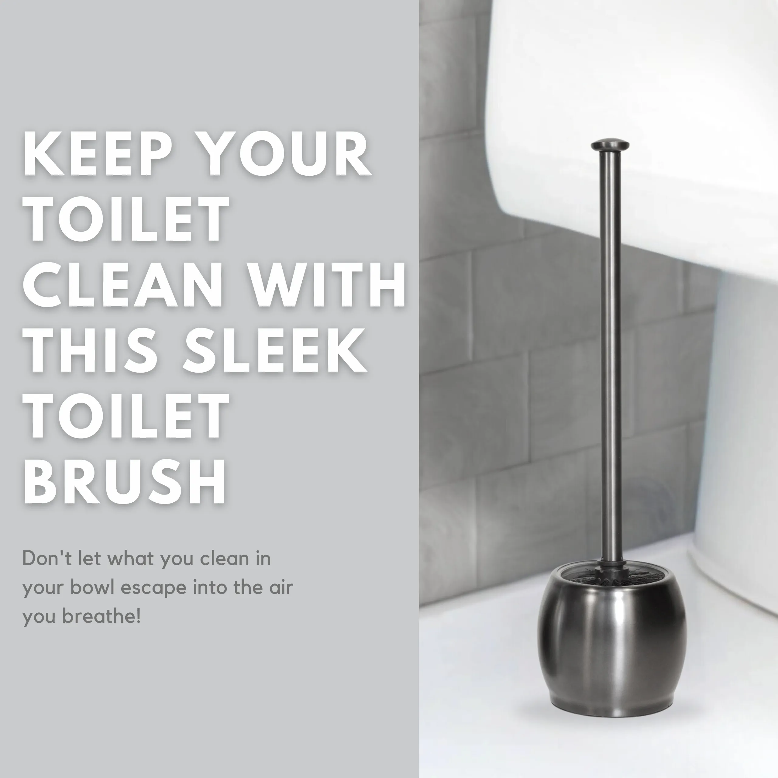 Dark Grey Stainless Steel Toilet Brush