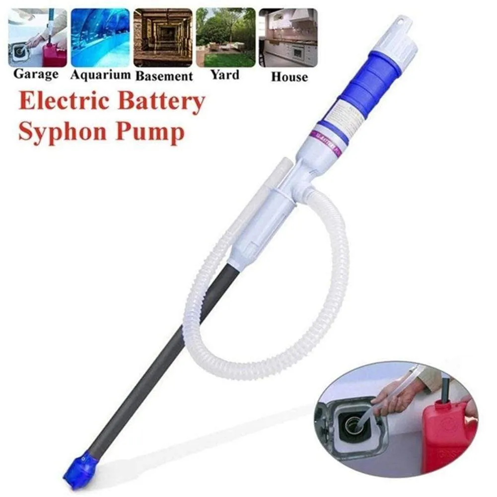 Electric Oil Pump Siphon Liquid Transfer Pump Handheld Pump Battery Operated Water Gas Tools Petrol Fuel Portable Car Siphon