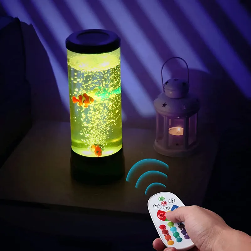 Fantasy Fish LED Remote Controlled Lava Lamp USB Plugged-in