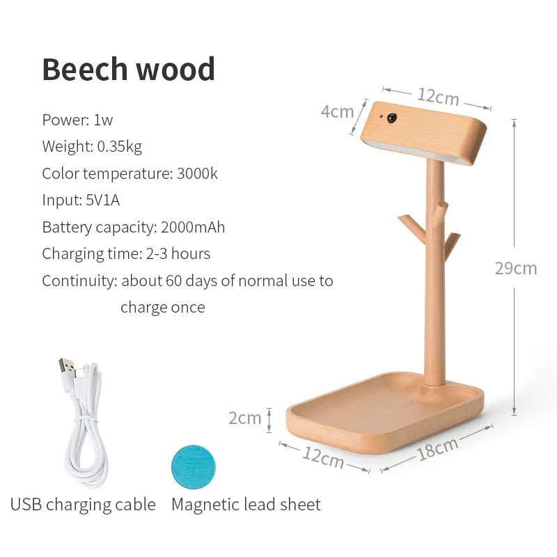 Magnetic Solid Wood Rechargable Induction Light