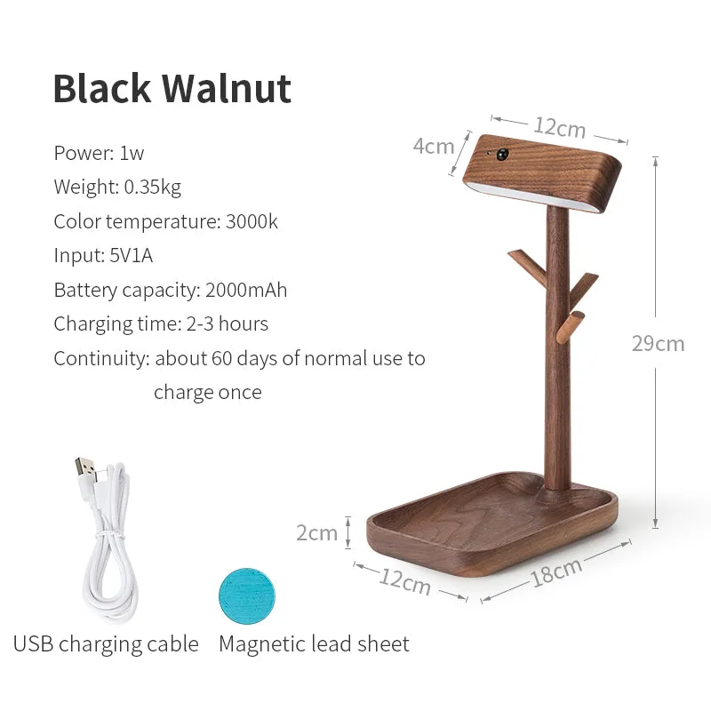 Magnetic Solid Wood Rechargable Induction Light