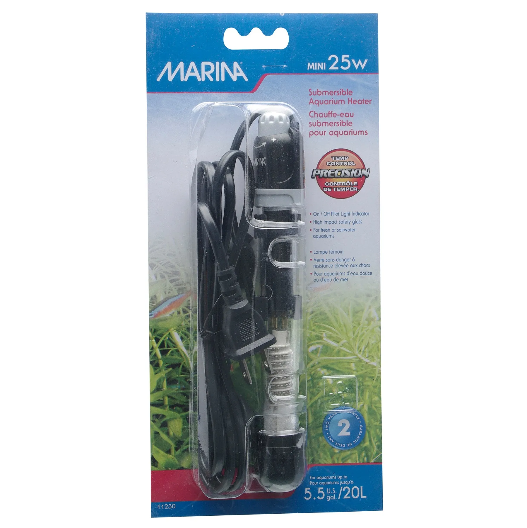 Marina Submersible Mini Glass Heater 25 watt