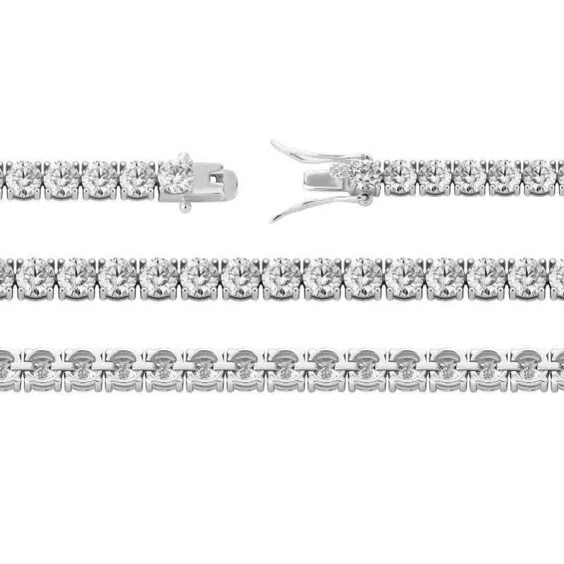 Moissanite S925 Silver 3/4/5MM Tennis Chain Bracelet (GRA Certificate   Free FedEx Shipping)