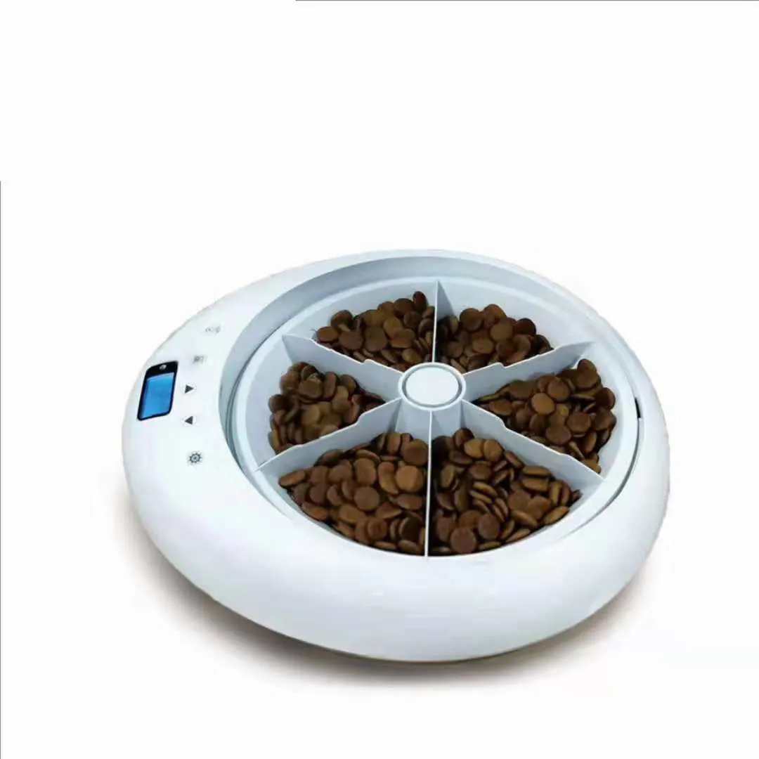 Pet Six-Hole Smart Timing Feeder Dog Timing Quantitative Voice Reminder Cat Automatic Feeder