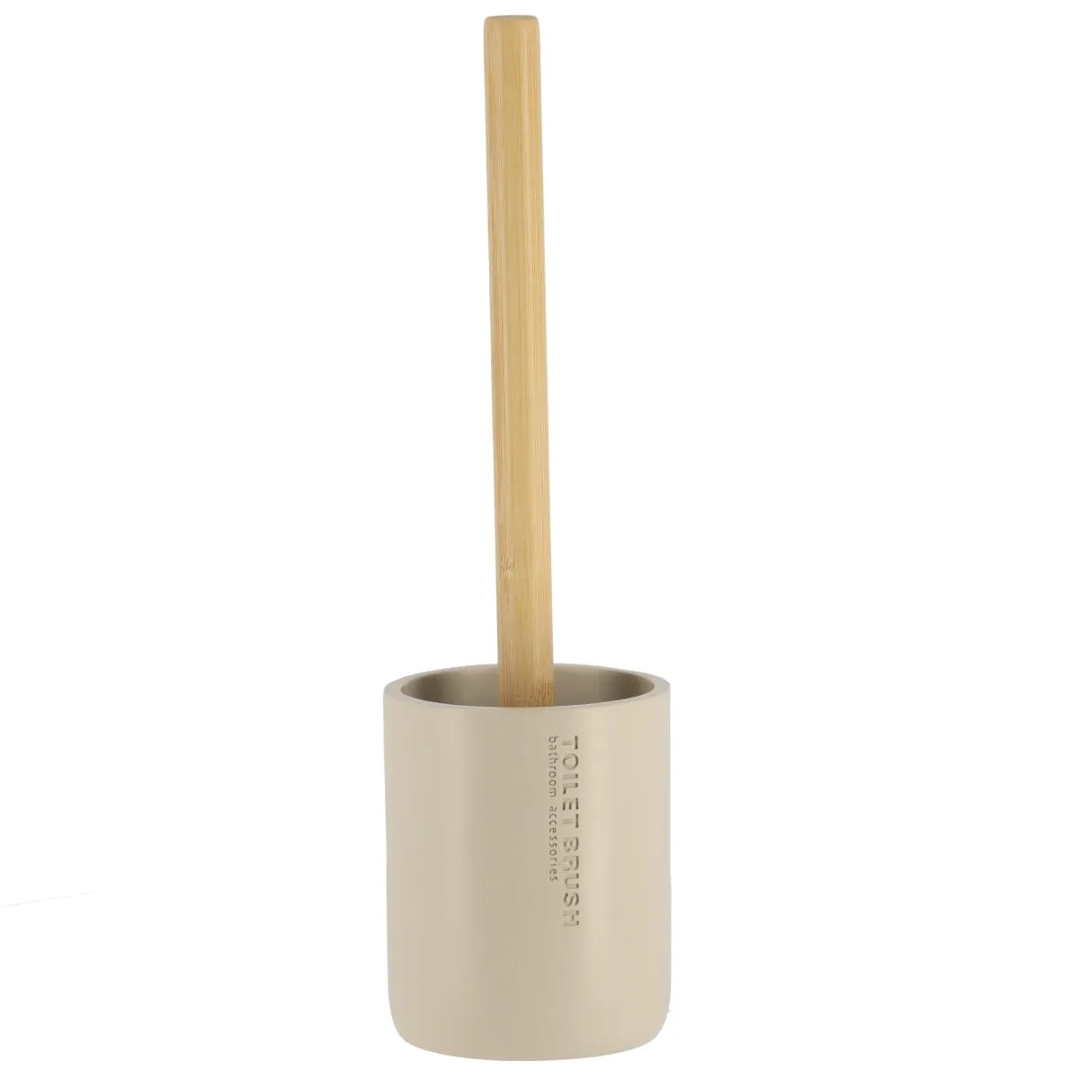 Polyresin Toilet Brush - Beige/Bamboo