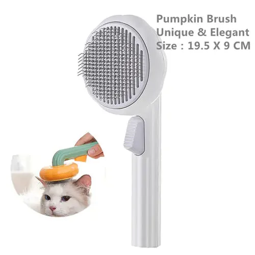 Pumpkin Pet Brush, Self Cleaning Slicker Brush