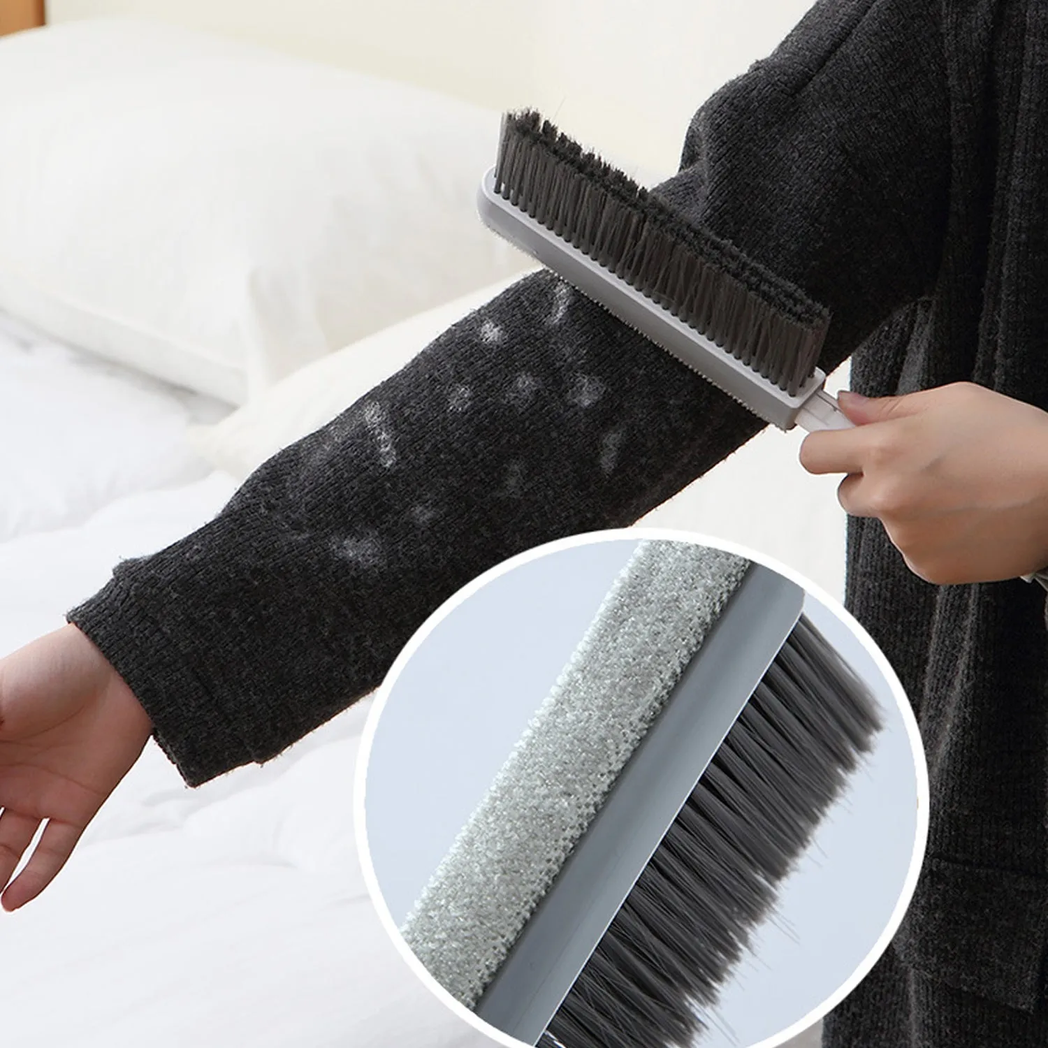 Retractable Long-Handled Brush Household Cleaning Bed Sweeping Brush For Cleaning Car  /  Bed  /  Garden