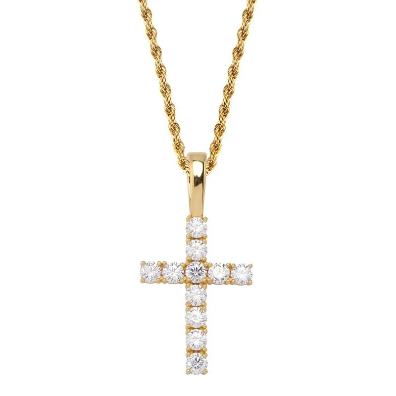 S925 Silver Moissanite Cross Pendant (GRA Certificate   Free FedEx Shipping)