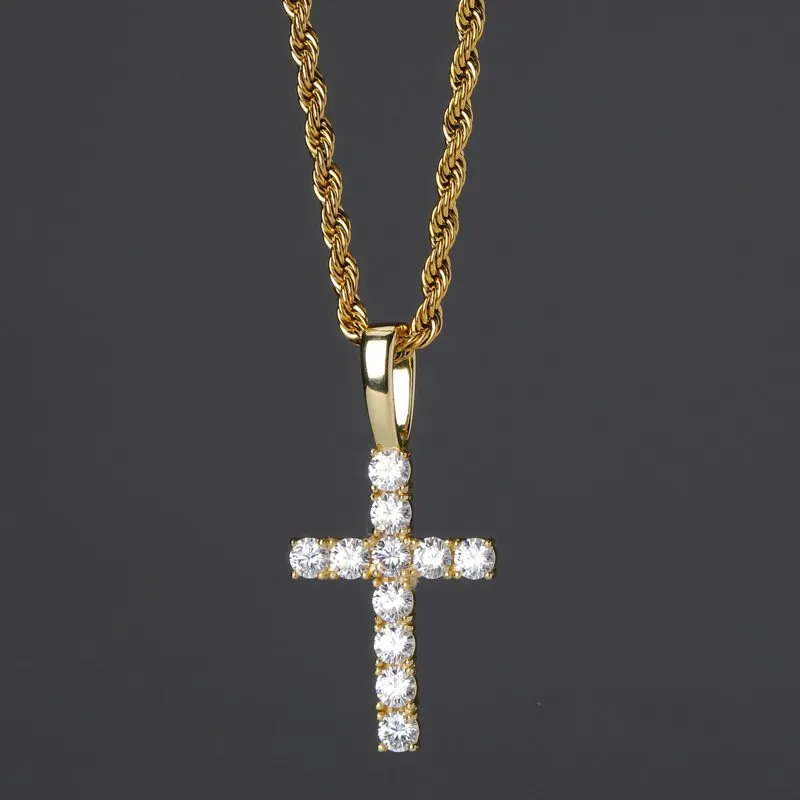 S925 Silver Moissanite Cross Pendant (GRA Certificate   Free FedEx Shipping)