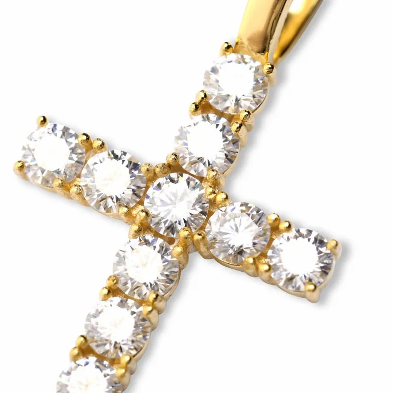 S925 Silver Moissanite Cross Pendant (GRA Certificate   Free FedEx Shipping)