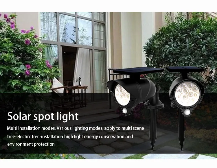 Solar Spot Flood Light with Three Mode LED Light by Automatic Light Sensor & Automatic Human Sensor