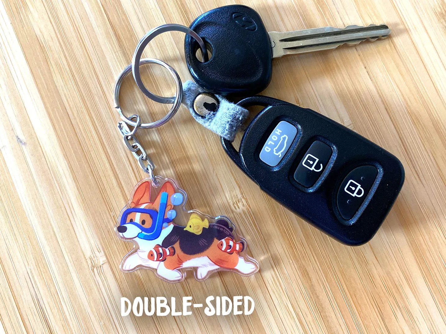 Swimming Corgi Acrylic Keychain