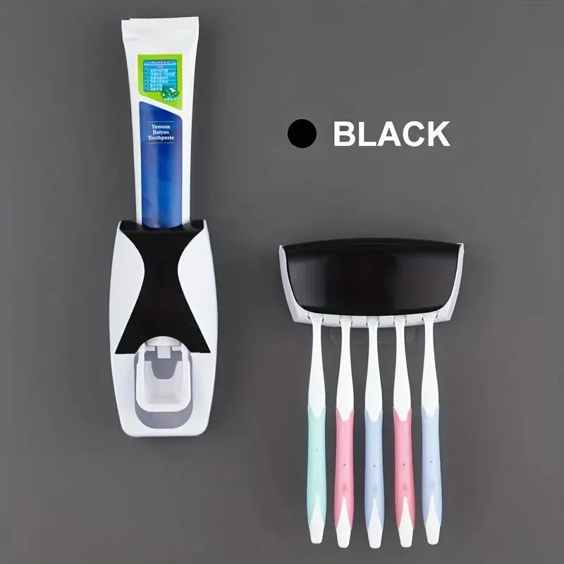 Trendy Toothbrush Holder With Automatic Toothpaste Dispenser