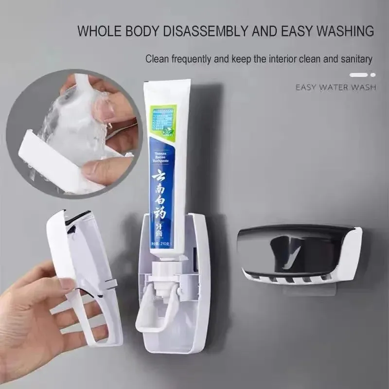 Trendy Toothbrush Holder With Automatic Toothpaste Dispenser