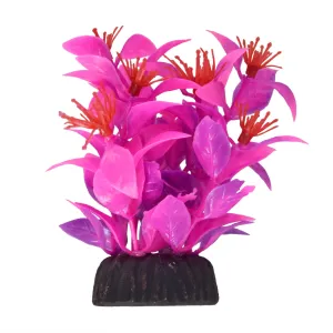 Underwater Treasures Ludwigia Pink Plastic Plant