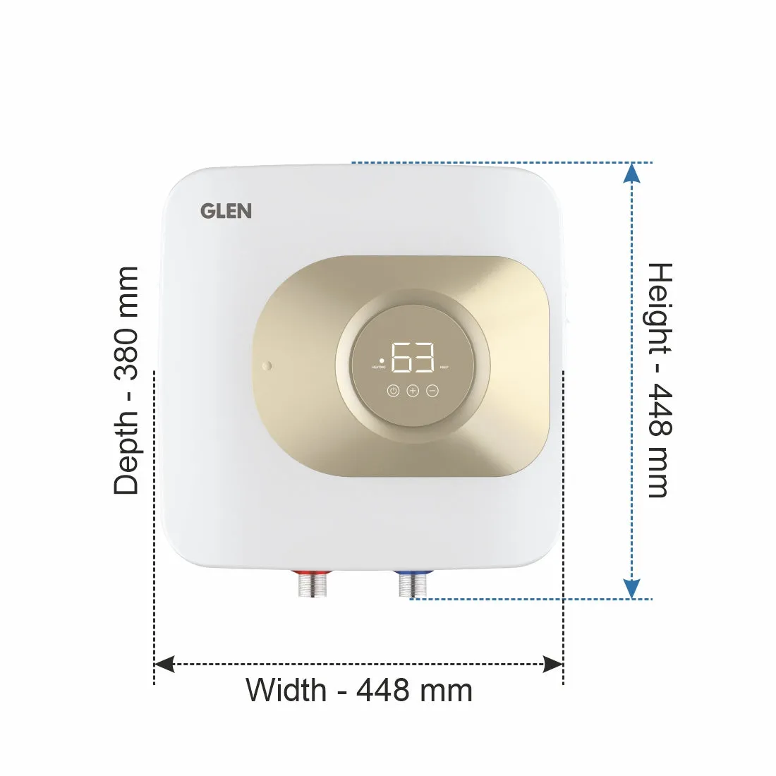 Water Heater Digital Controls with Remote, 25 Litre 2000W 8 Bar Pressure Glasslined Tank (7055)