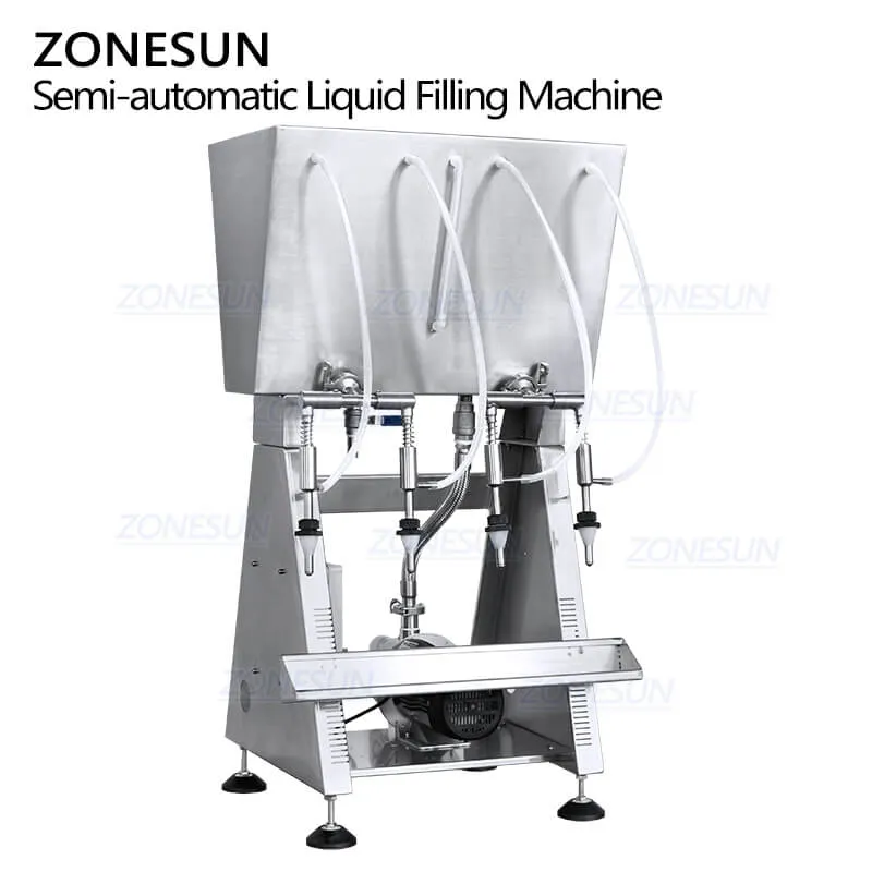 ZS-RWGFP4 Siphon 4 Heads Soymilk Wine Beverage Cooking Oil Small Glass Bottle Cosmetics Liquid Filling Machine