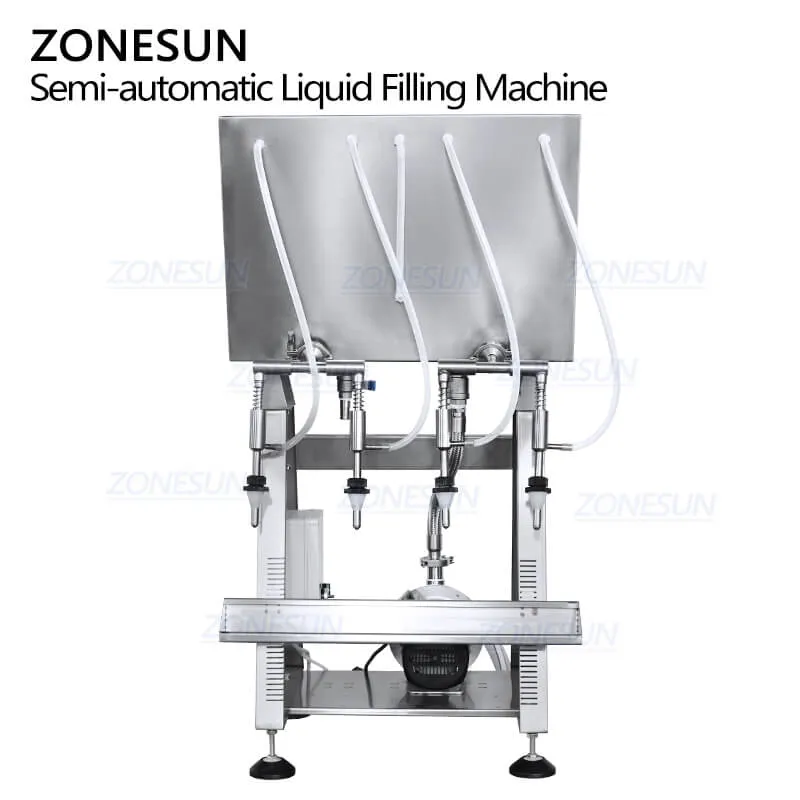 ZS-RWGFP4 Siphon 4 Heads Soymilk Wine Beverage Cooking Oil Small Glass Bottle Cosmetics Liquid Filling Machine