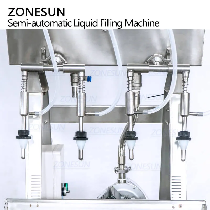 ZS-RWGFP4 Siphon 4 Heads Soymilk Wine Beverage Cooking Oil Small Glass Bottle Cosmetics Liquid Filling Machine